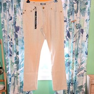 Farlow Jeans NWT Women's Straight Leg Pants in Gold Shimmer